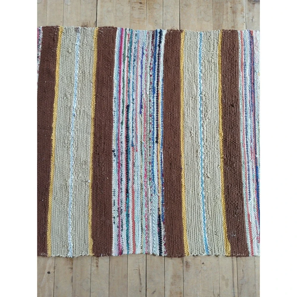 Antique Imported Swedish Hand Made Rag Rug Runner (29.5